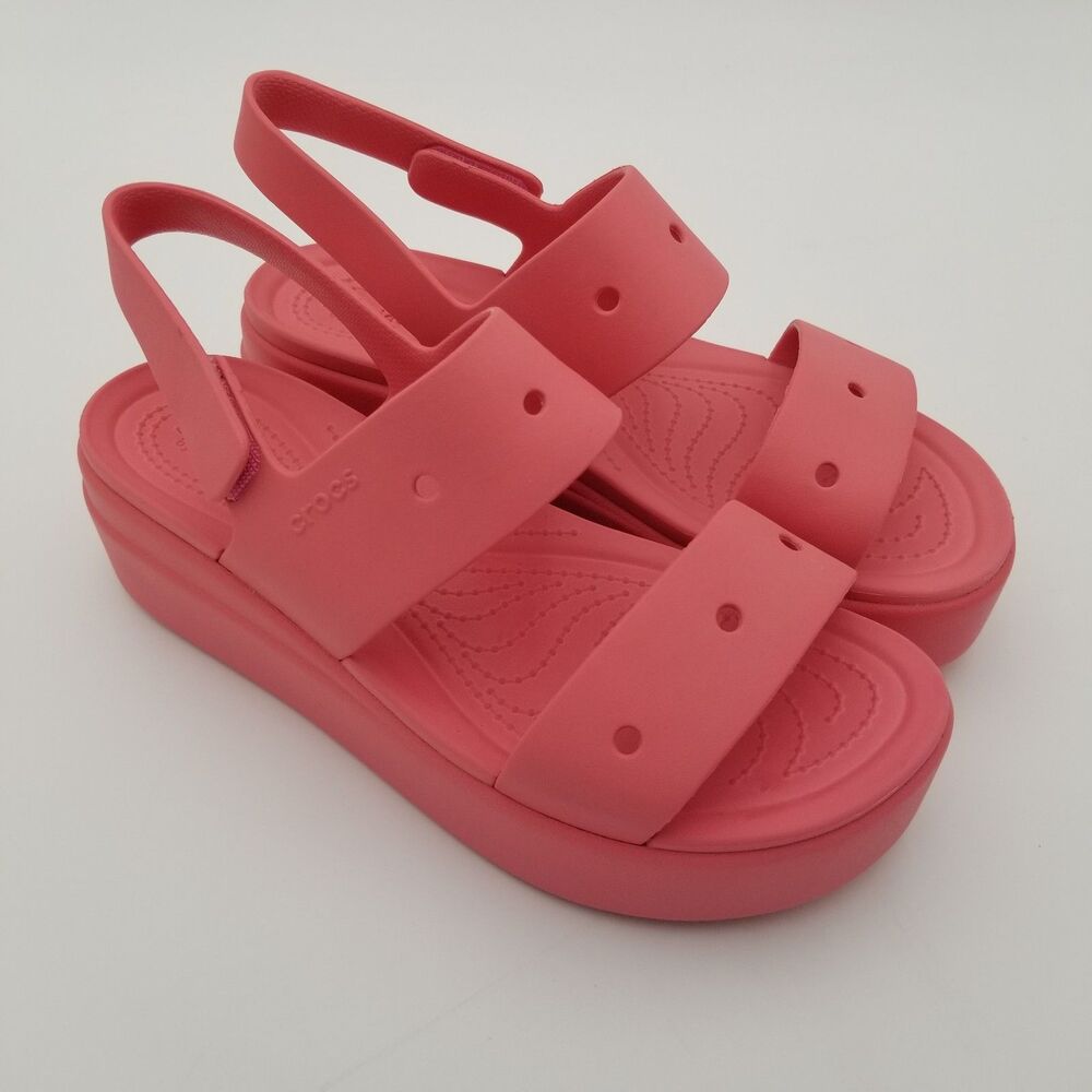 NWOT LiteRide by Crocs Brooklyn 4U Low Wedge Platform Sandals Pink Women's 7